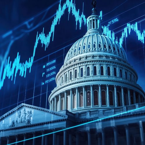The U.S. Capitol building prominently featured against a dynamic